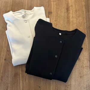 Muji Black and Cream Button-Up Jackets